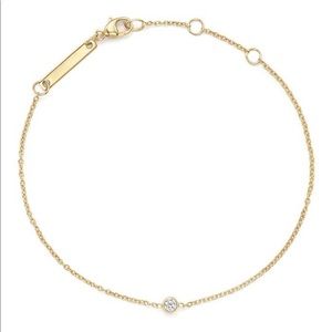 ZOE CHICCO 14K YELLOW GOLD CHAIN BRACELET WITH BEZEL-SET DIAMOND